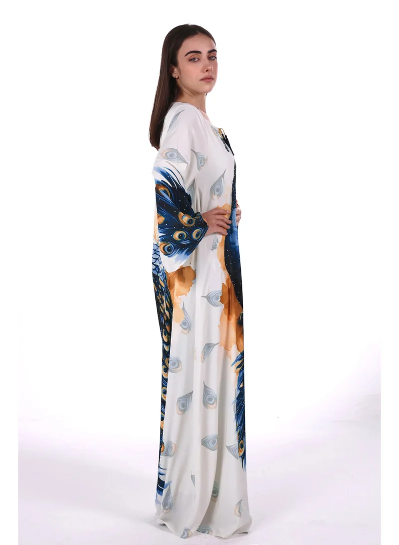 AL BENT AL SHARQIEH blue women jalabiya , arabian traditional dress for Women | Best Price UAE